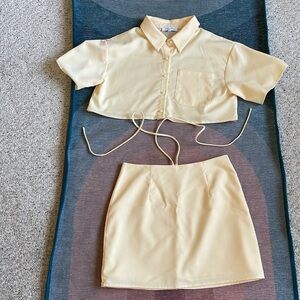(2) Emory Park 90s Elegant Skirt & Crop Top Set